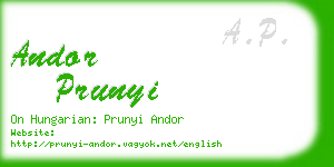 andor prunyi business card